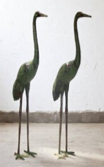 Brass Crane Statue