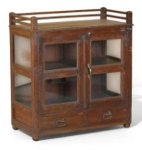 Antique Wooden Glass Cabinet