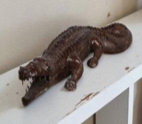 Wood Crocodile Statue