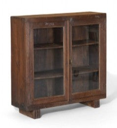 Vintage Wooden Glass Sideboard