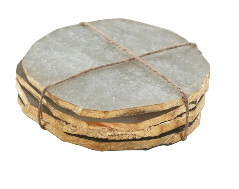 Quartz Coaster w/Gold Edge, Set of 4