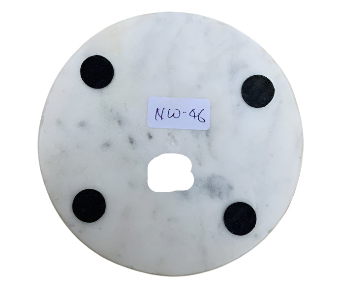 Round White 6" Marble Block Stand