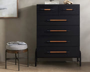 Rosedale 6 Drawer Tall Dresser- Ebony Oak