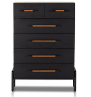 Rosedale 6 Drawer Tall Dresser- Ebony Oak