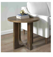 Round Brown Side Table
