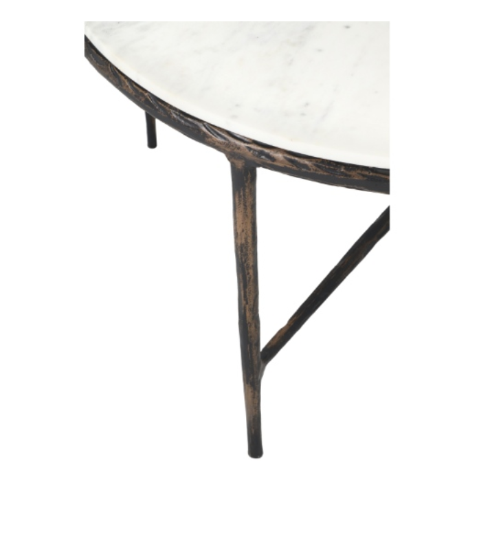 Marble & Bronze Round Coffee Table