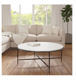 Marble & Bronze Round Coffee Table