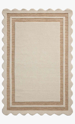 Scottie Wool Rug|Ivory/Rust 5 x 8