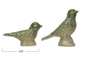 Debossed Stoneware Bird, Green