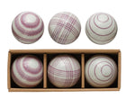3" Round Hand-Painted Stoneware Orbs