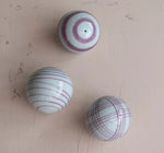 3" Round Hand-Painted Stoneware Orbs