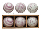 3" Round Hand-Painted Stoneware Orbs