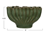 Stoneware Vase w/9 Sections, Green