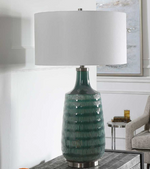 Scouts Glaze Ceramic Lamp | Teal