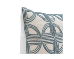 Elea Throw Pillow 22" | Ivory/Navy