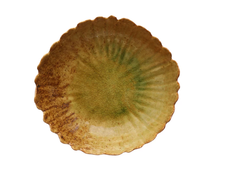 Stoneware Platter w/Scalloped Edges