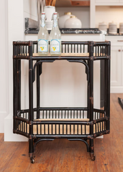 Wren Rattan Cart | Black