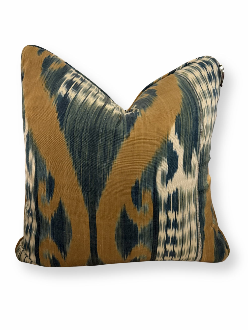 Silk Emerald Ikat Pillow