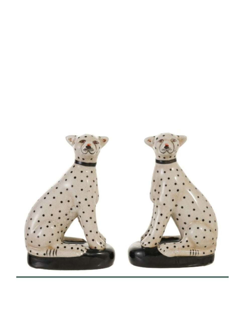 Hand-Painted Cheetahs | Set of 2 | Black and White