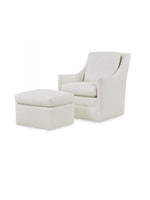 Trivette Swivel Chair w/Ottoman | Piedmont Ecru