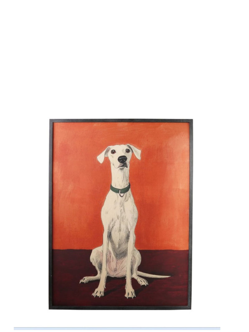 Framed Dog Portrait | Orange & Multi Color