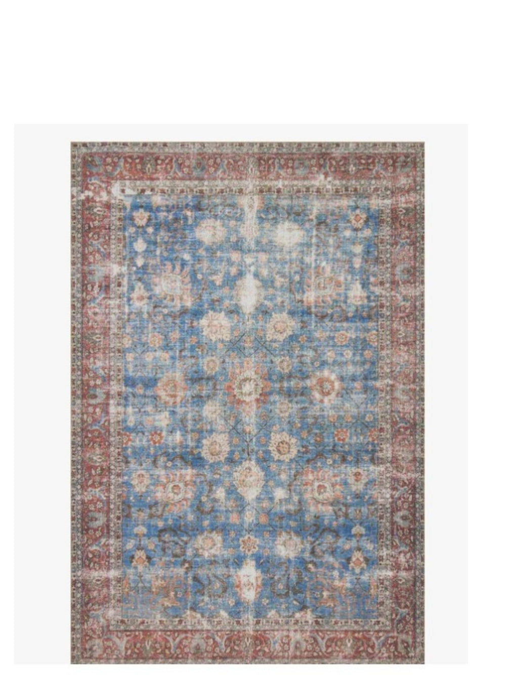 Loren Rug | Blue & Brick | 8 x 10