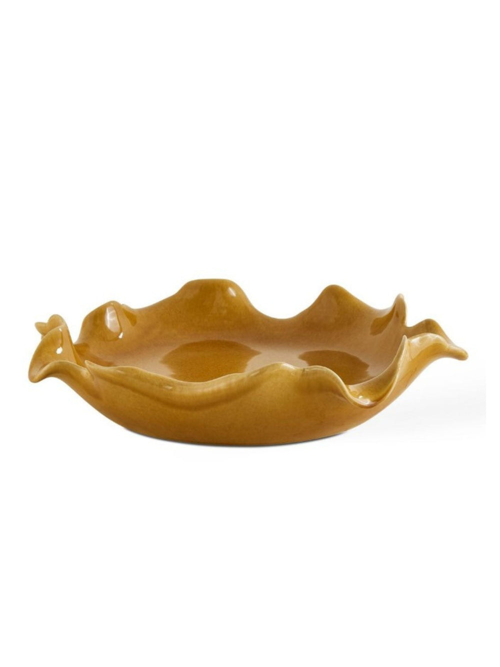 Golden Crest Ruffle Bowl