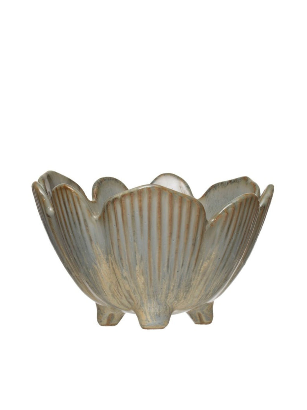 Porcelain Flower Bowl with Glaze | Blue