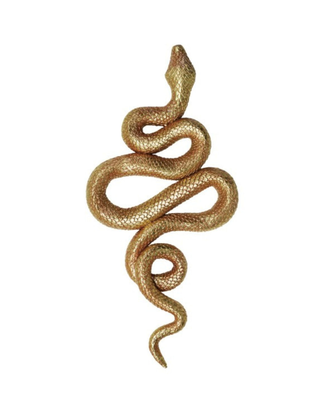 Resin Snake Wall Décor | Gold Finish | 11 x 6
