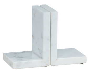 White Marble Bookends | Set of 2