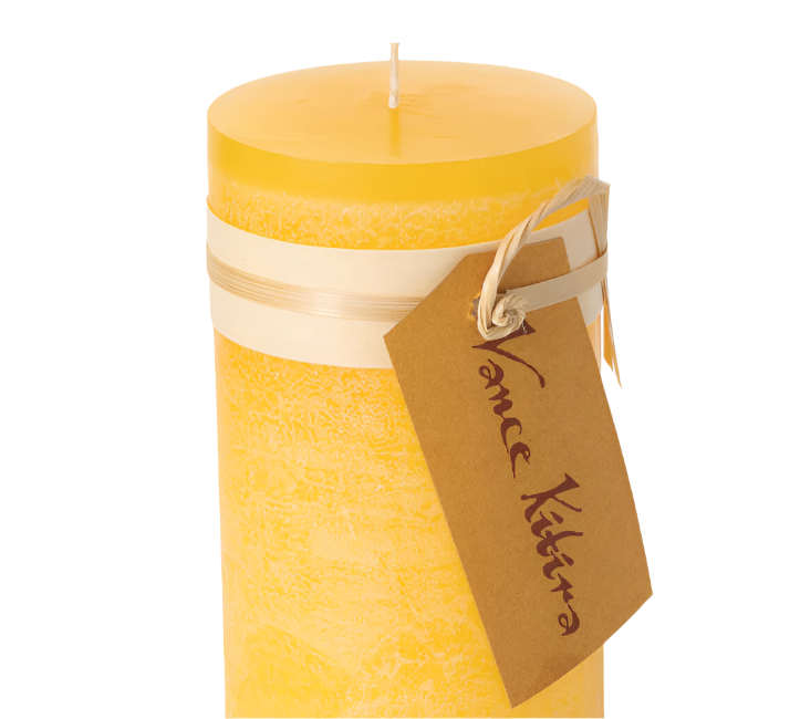 Pale Yellow 4" Timber Pillar Candle
