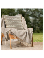 Gray Fringed 24" Pillow