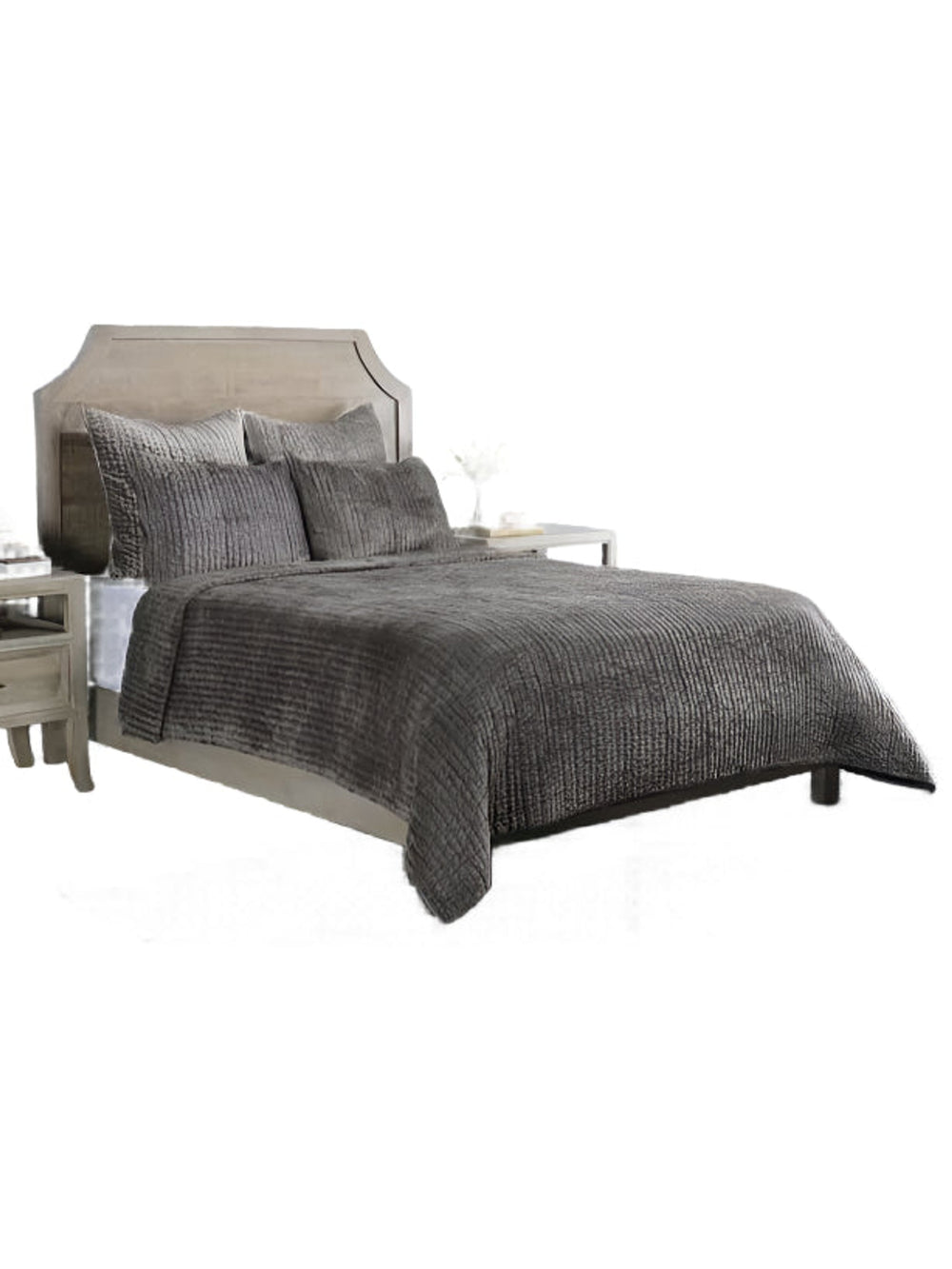 Bari 3Pc Queen Velvet Quilt Set - Desert