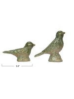 Debossed Stoneware Bird, Green