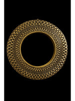 Round Brass & Wood Mirror