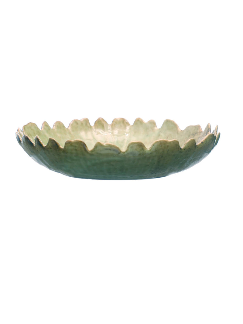 Stoneware Platter w/Scalloped Edges
