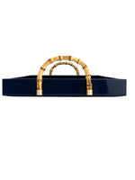 Lacquered Tray w/ Bamboo Handles & Metal Detail