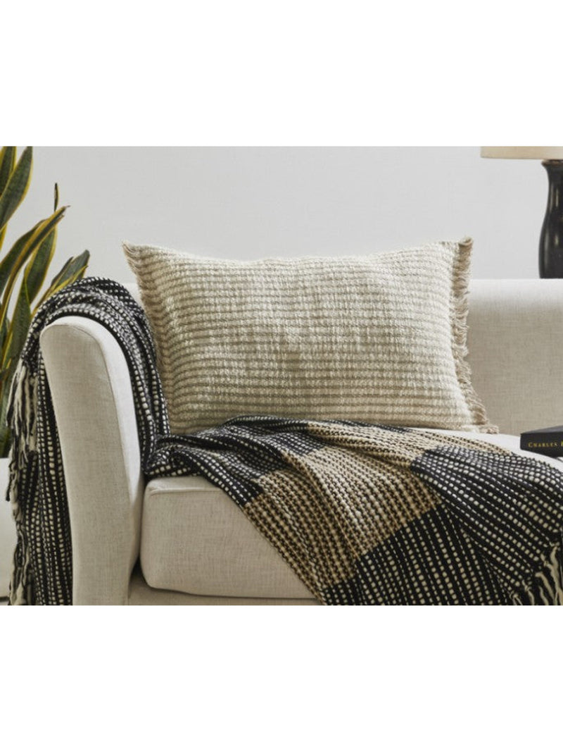 Lumbar Fringe Pillow, Ivory