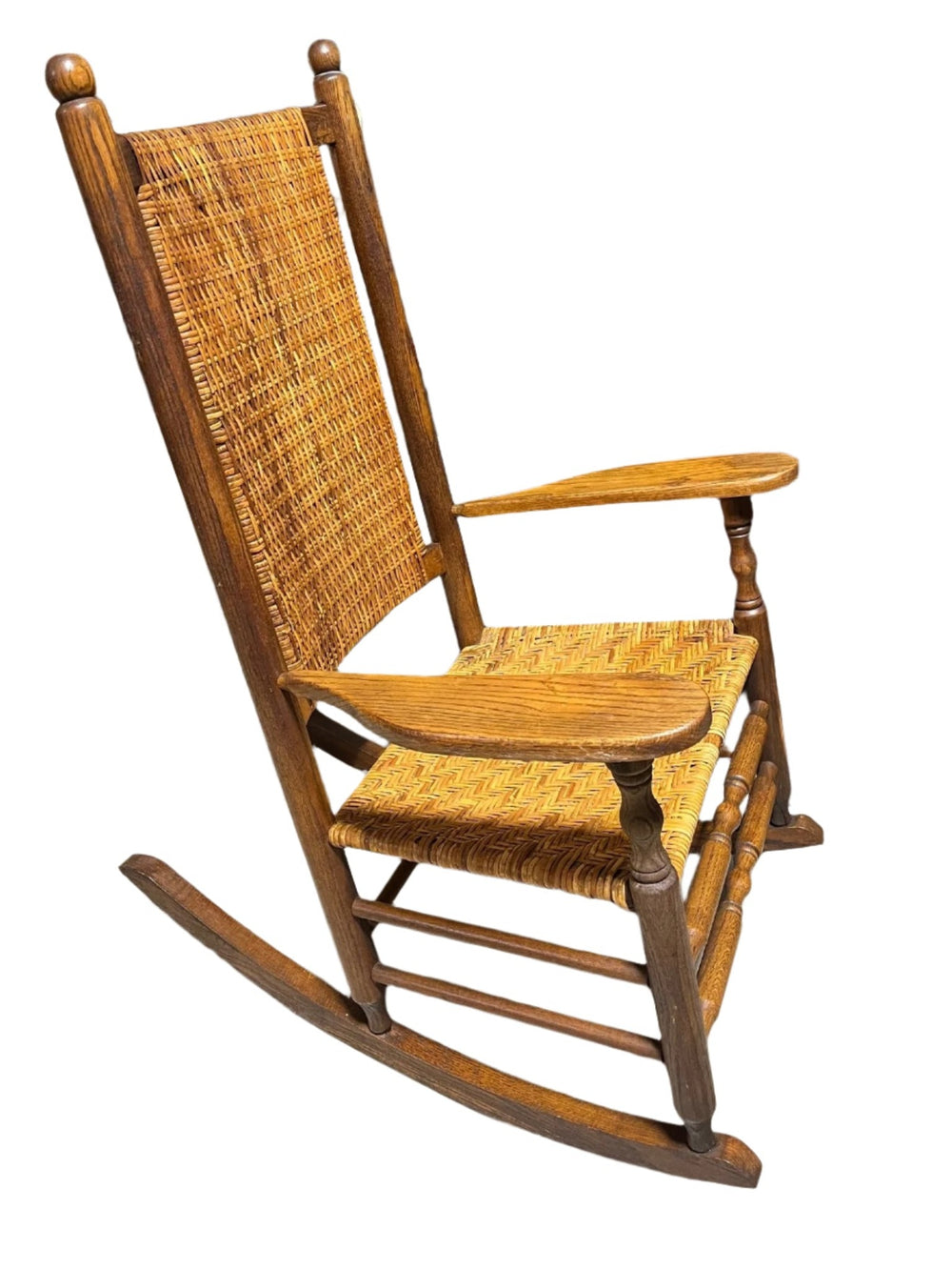 Early American Style Carved Oak Rocking Chair