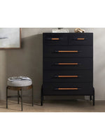 Rosedale 6 Drawer Tall Dresser- Ebony Oak