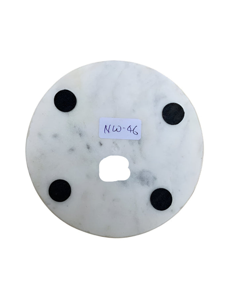 Round White 6" Marble Block Stand