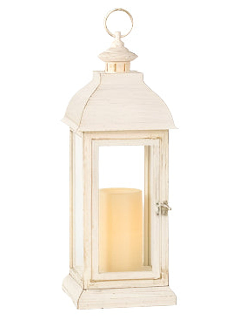 Lantern w/Pillar | White