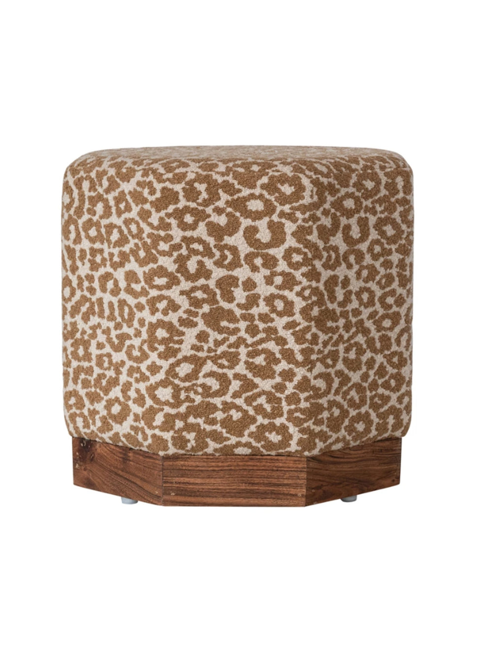 Hexagonal Stool/Ottoman w Wood Base