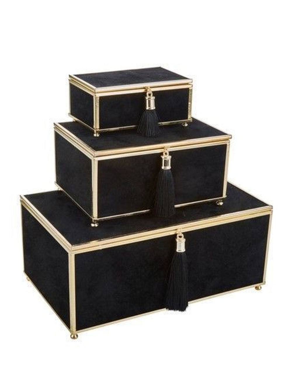LG Black Valveteen Box w/Tassel
