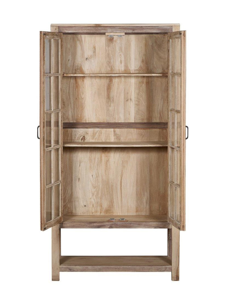 Raised Light Wood & Glass Almirah