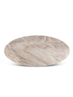 Malibu 90" Iron & Marble Oval Dining Table