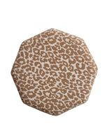 Hexagonal Stool/Ottoman w Wood Base