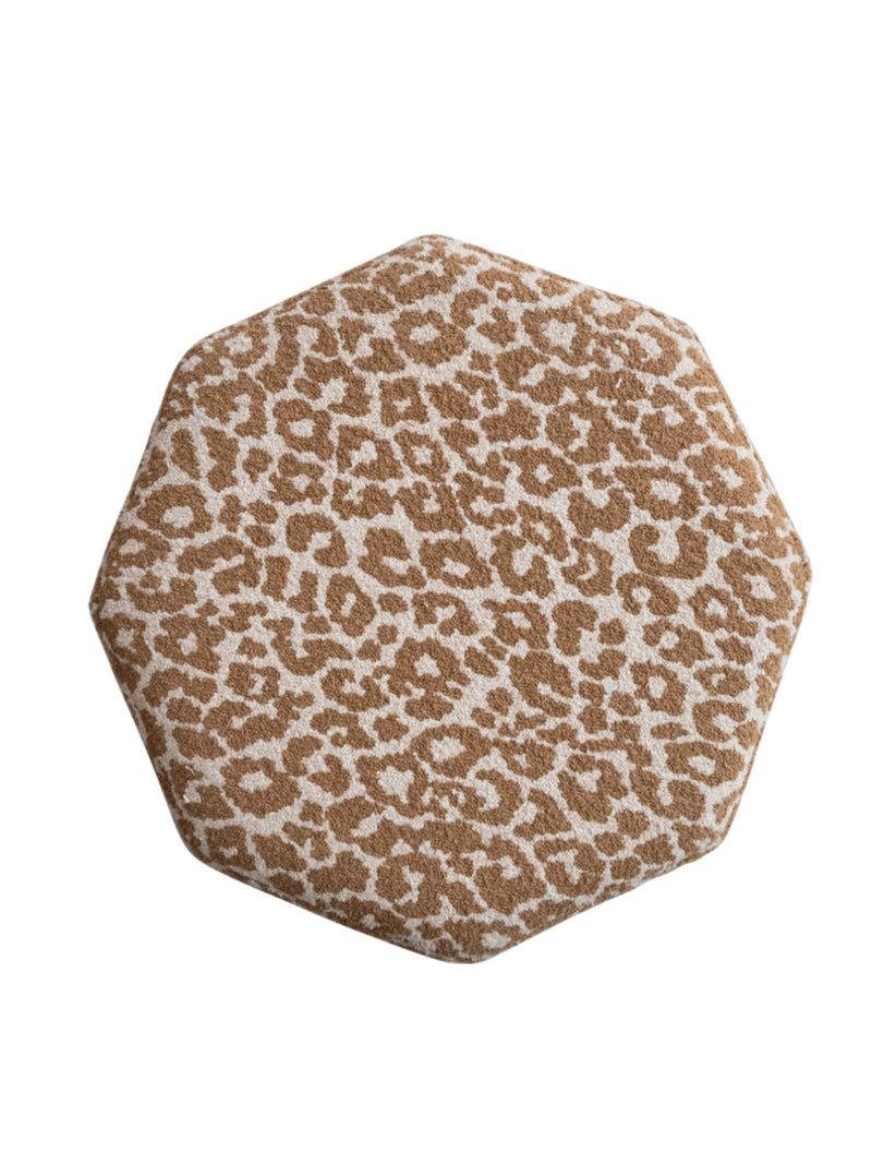 Hexagonal Stool/Ottoman w Wood Base