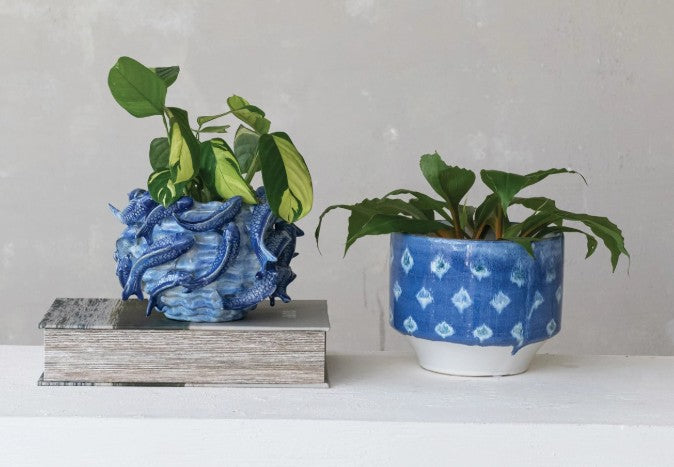 Blue Fish Planter