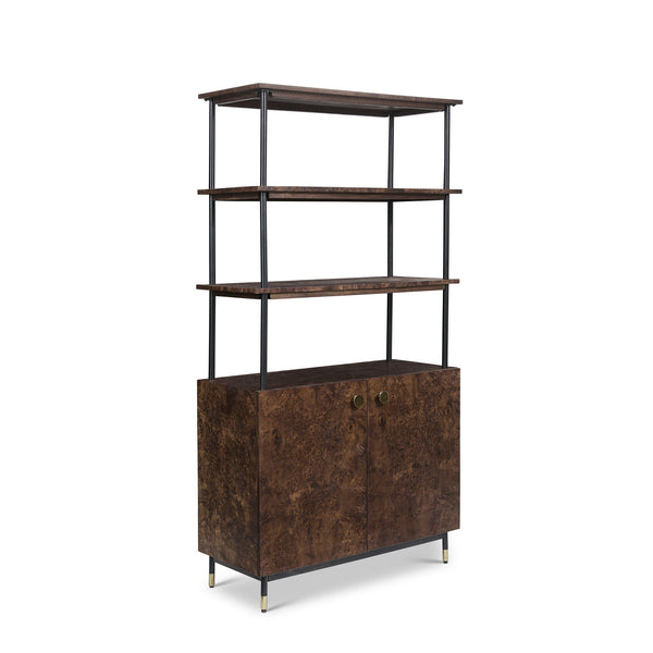 Burlwood Cabinet w Shelves